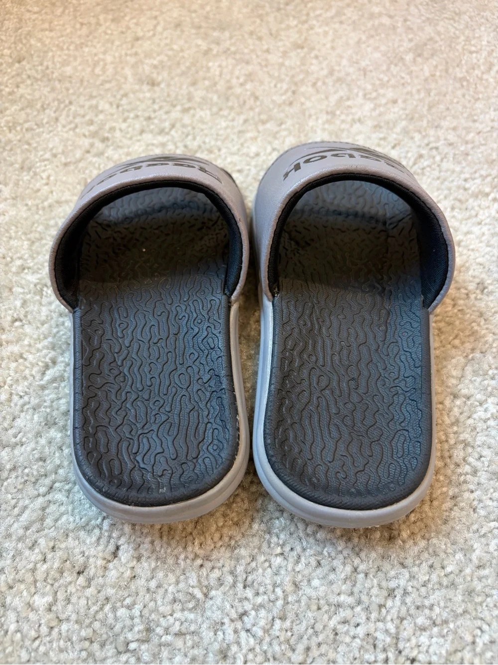 Reebok Kids Gray and Black Slide Sandals